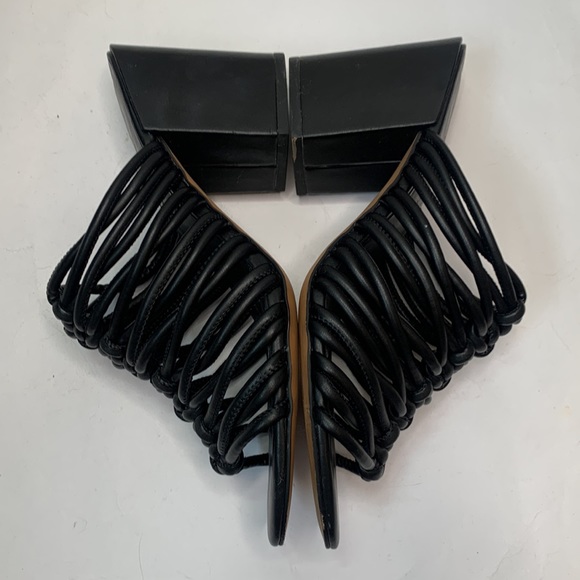 Rebecca Minkoff Black Calanthe Strappy Knot Chunky Slide Sandals S-050 size 7.5 - Picture 9 of 13